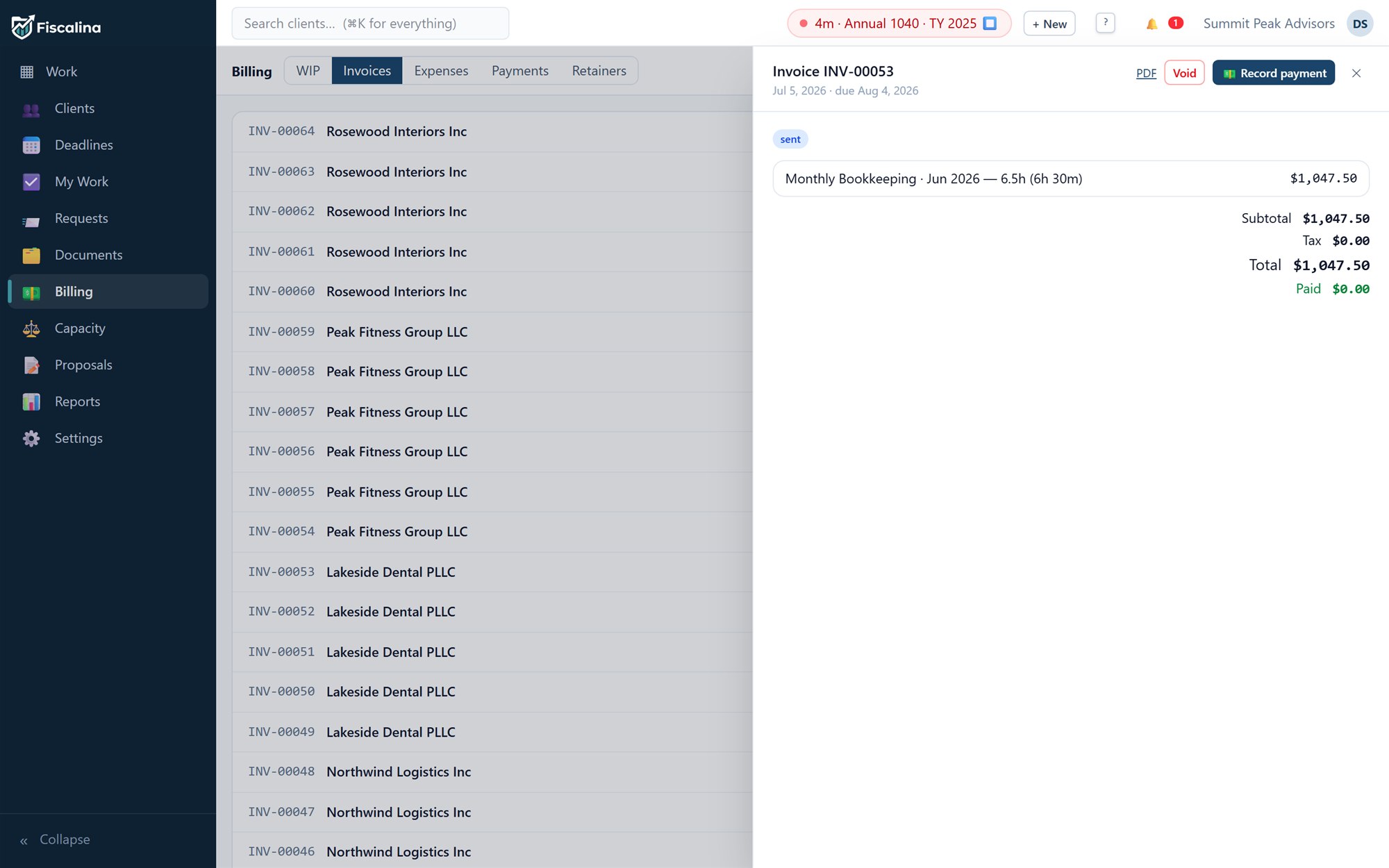 An invoice